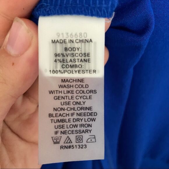 Vince Camuto Blue Short Sleeve Top Sheer XS - Picture 6 of 6